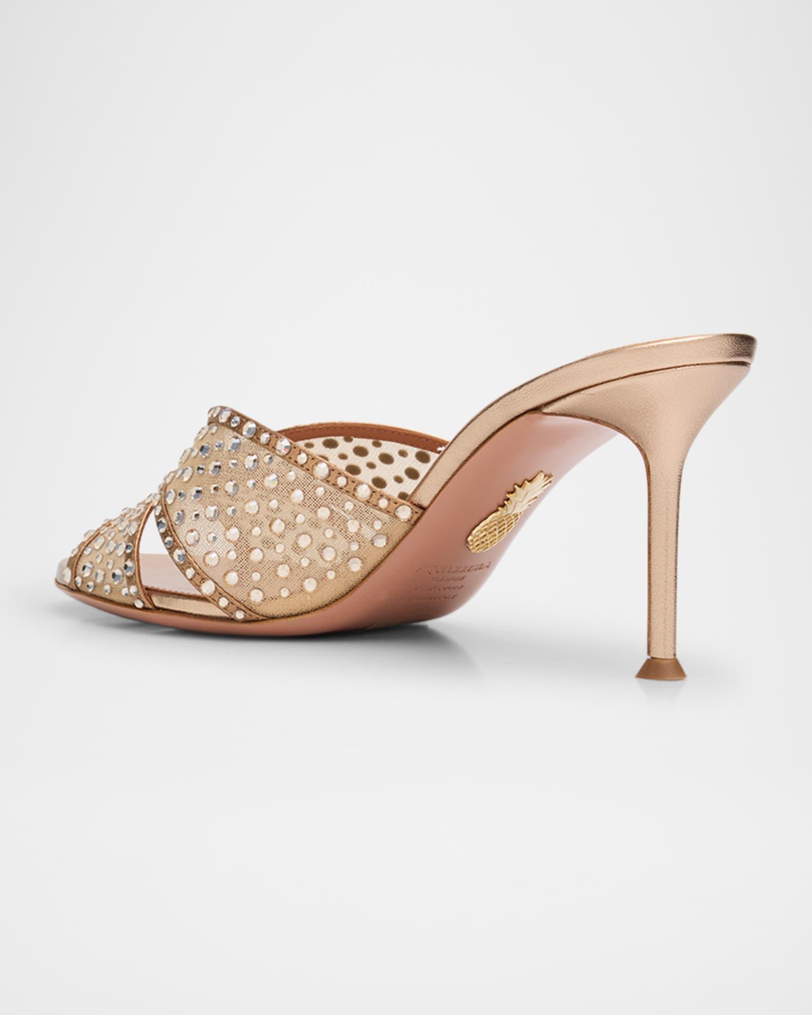 Lover Crystal Tulle Stiletto Slide Sandals Product Image