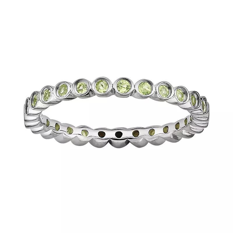 Stacks & Stones Sterling Silver Peridot Stack Ring, Women's, Size: 7 Product Image