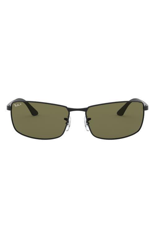 Ray-Ban Mens 0RB3498 64mm Rectangle Polarized Sunglasses Product Image