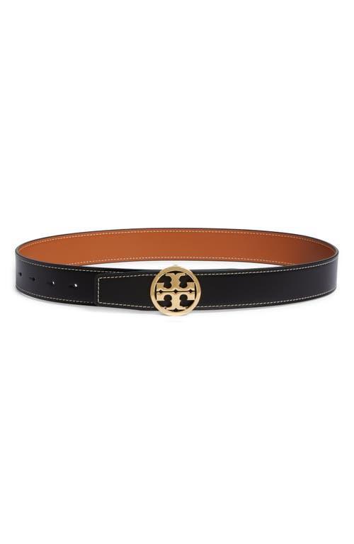 Tory Burch Womens Miller Logo Reversible Leather Belt Product Image