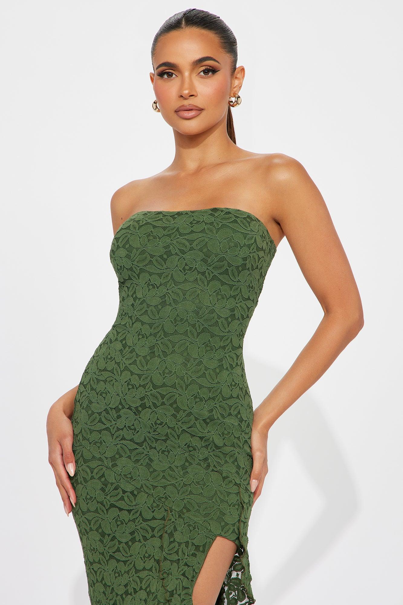 Elizabeth Lace Maxi Dress - Olive Product Image