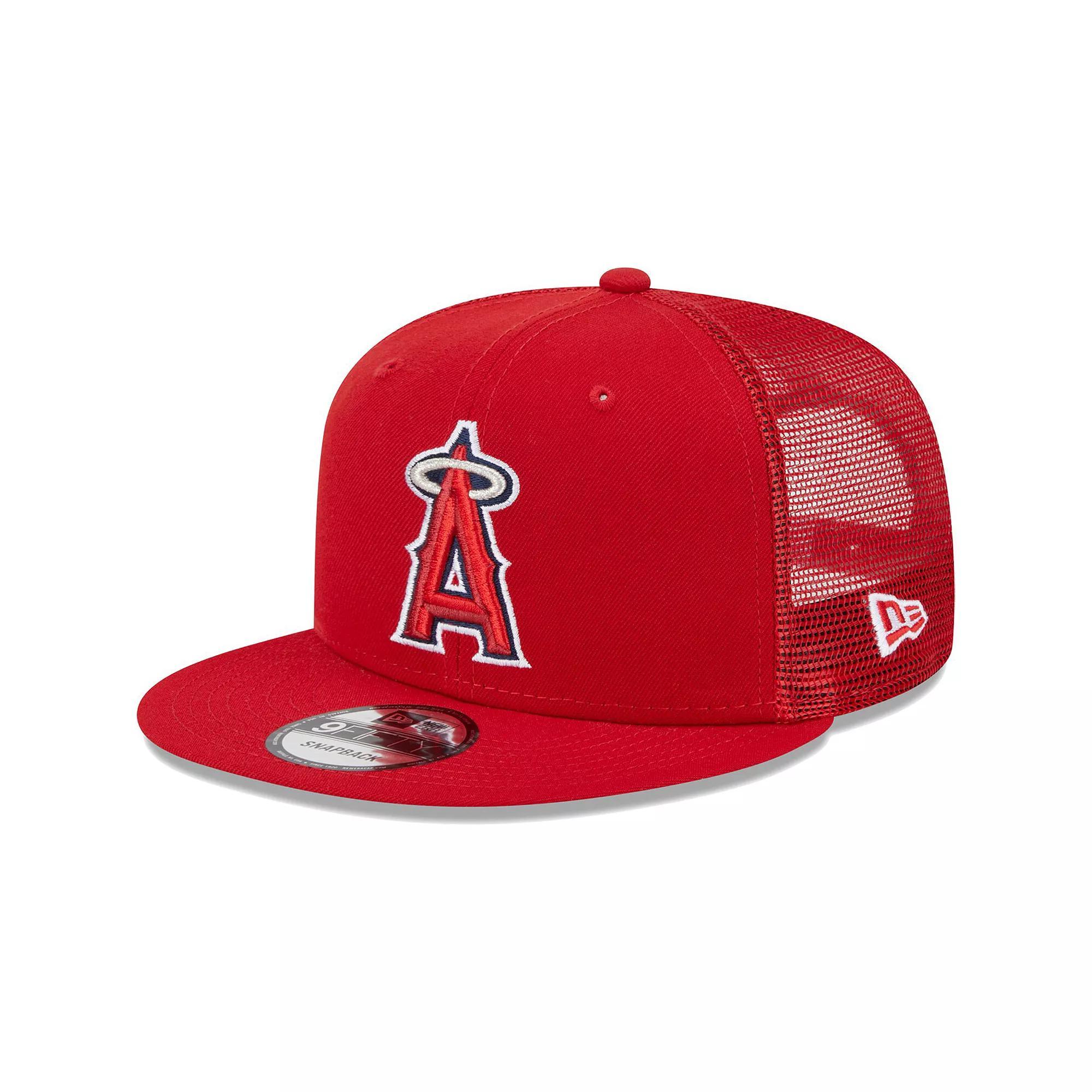 Mens New Era Los Angeles Angels Team Color Trucker 9FIFTY Snapback Hat Product Image