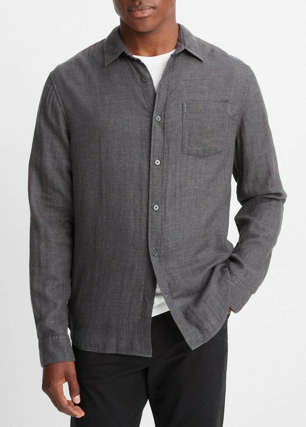 Mens Double Face Long Sleeve, Chambray, Size XS Vince Product Image