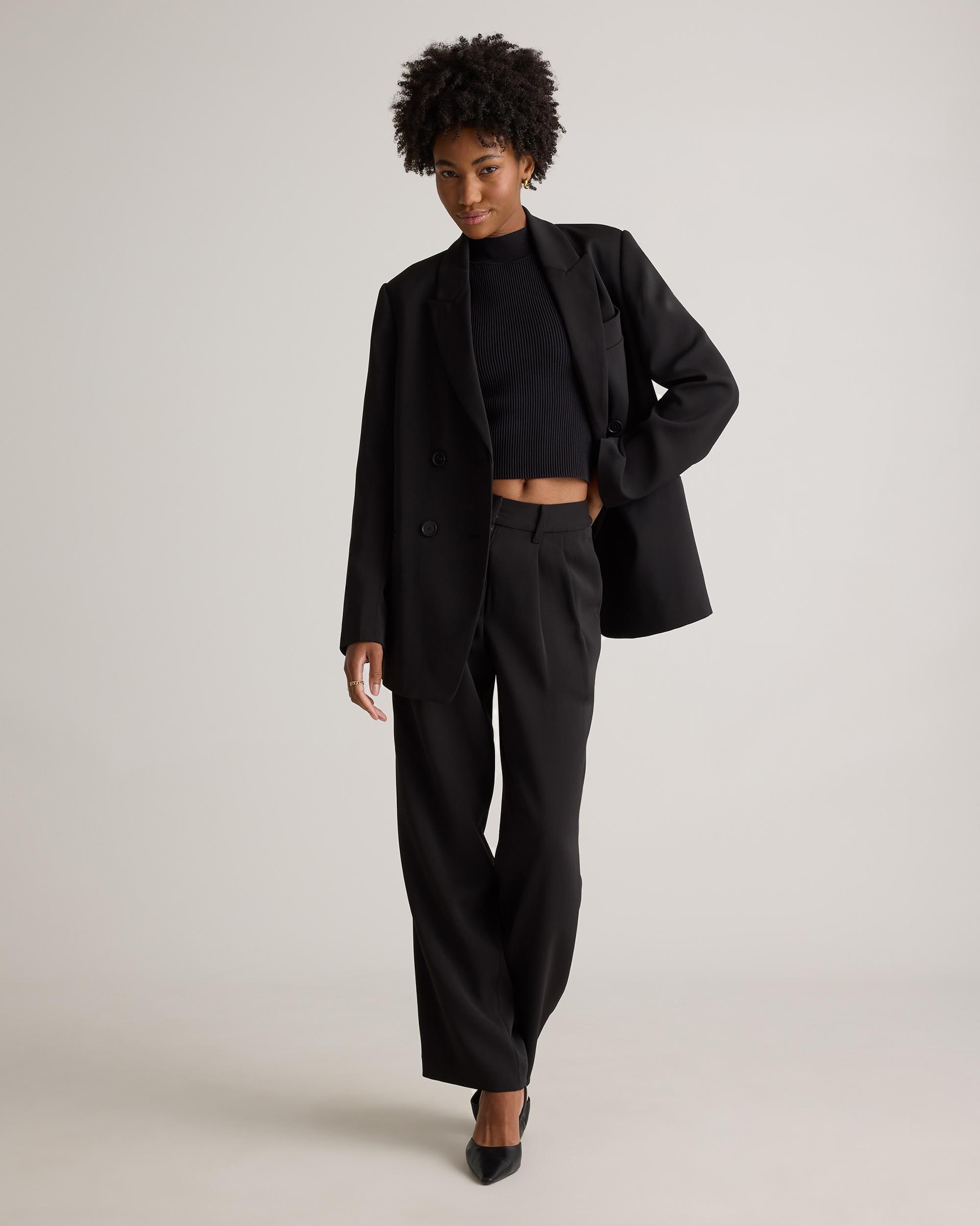 Quince | Women's Stretch Crepe Double-Breasted Blazer Polyester Product Image