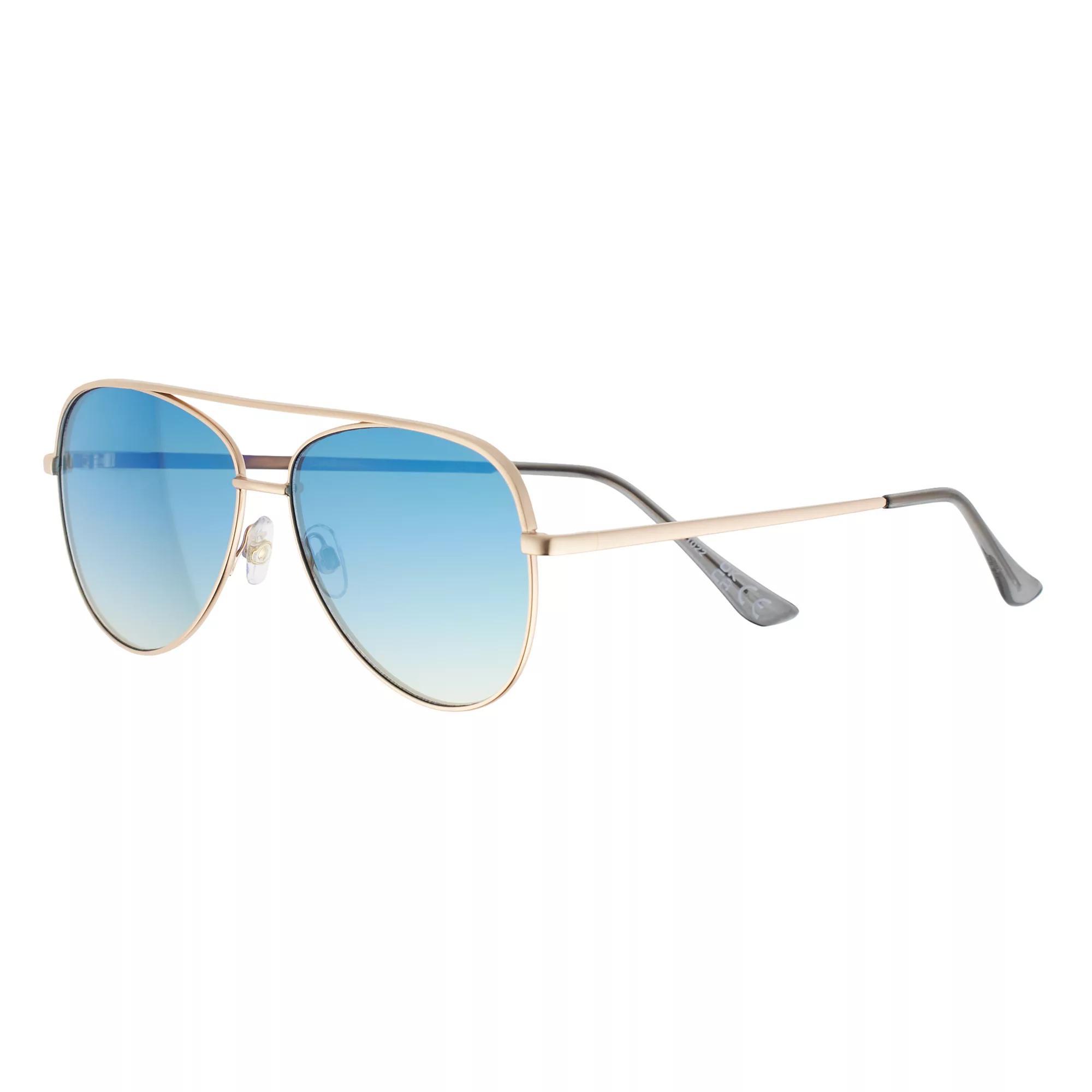 Men's Sonoma Goods For Life® 59mm Aviator Gradient Lens Sunglasses, Gold Product Image