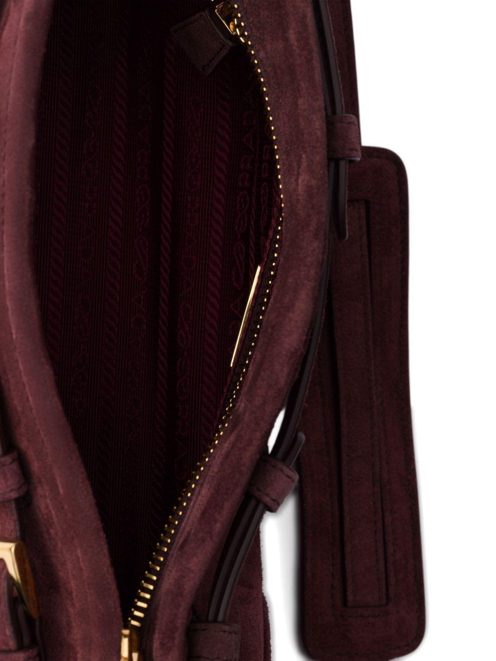 suede buckle-detail shoulder bag Product Image