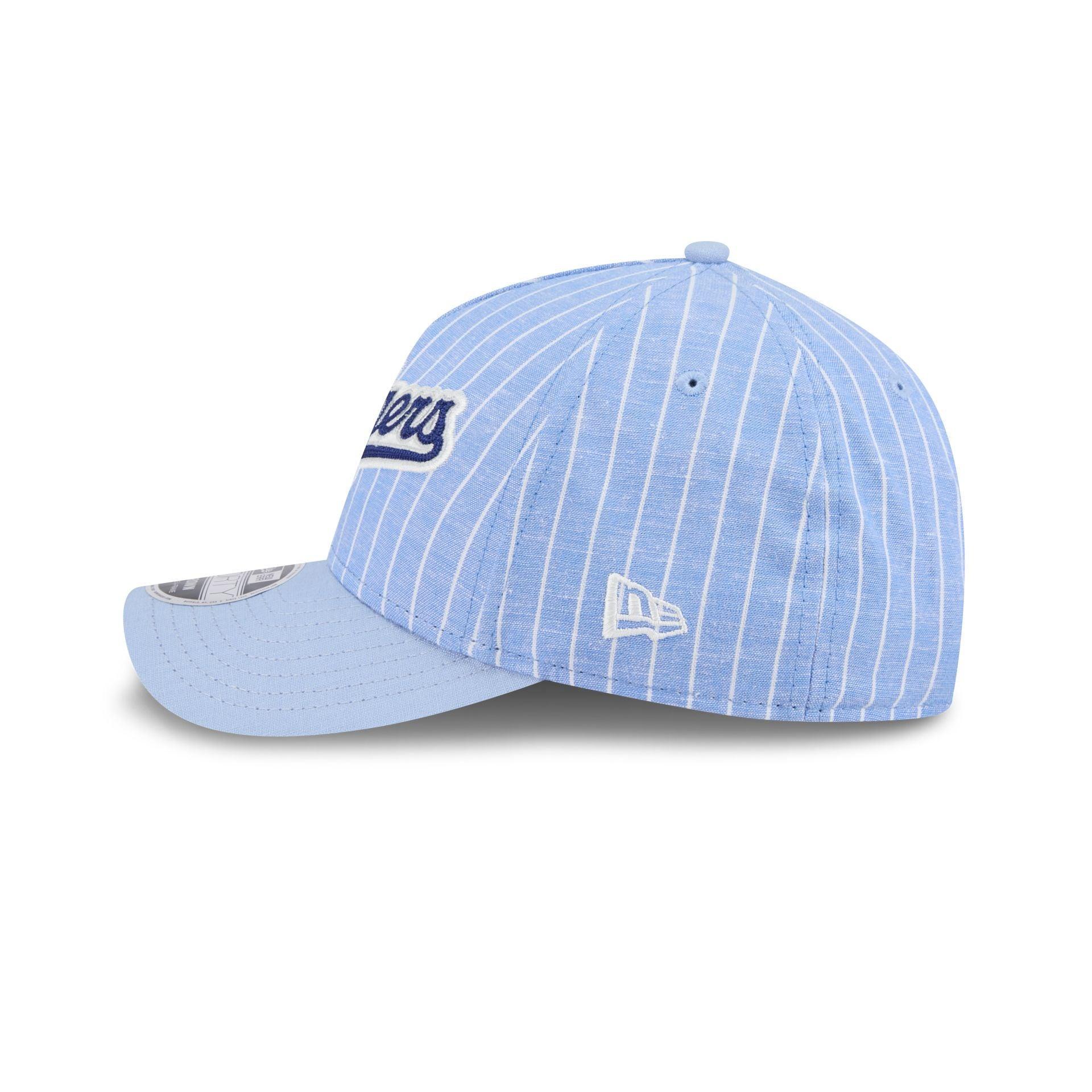 Texas Rangers Pinstripe Linen 9FORTY M-Crown A-Frame Snapback Hat Male Product Image