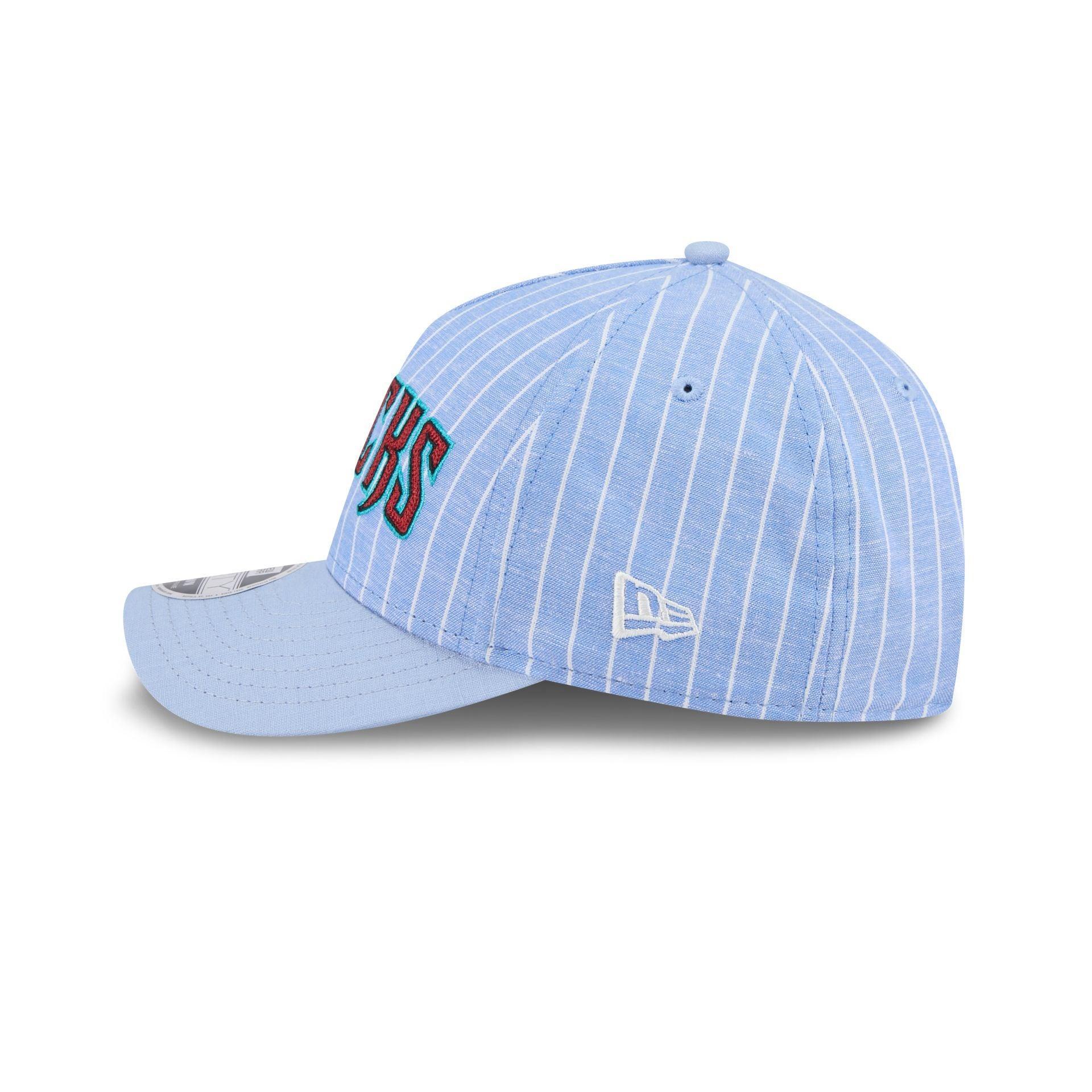 Texas Rangers Pinstripe Linen 9FORTY M-Crown A-Frame Snapback Hat Male Product Image
