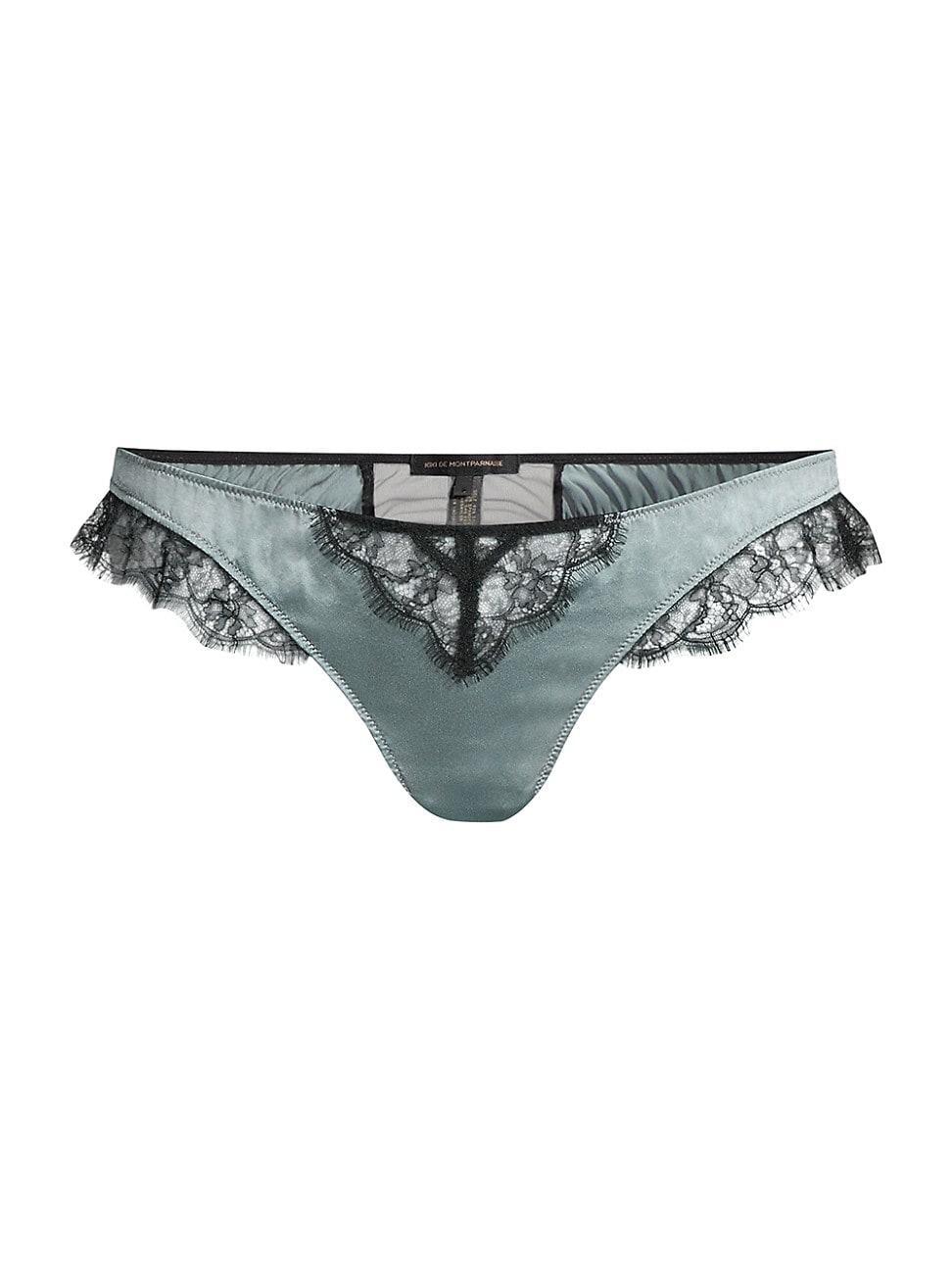 Kiki De Montparnasse Lace Inset Thong Chamapgne S Product Image