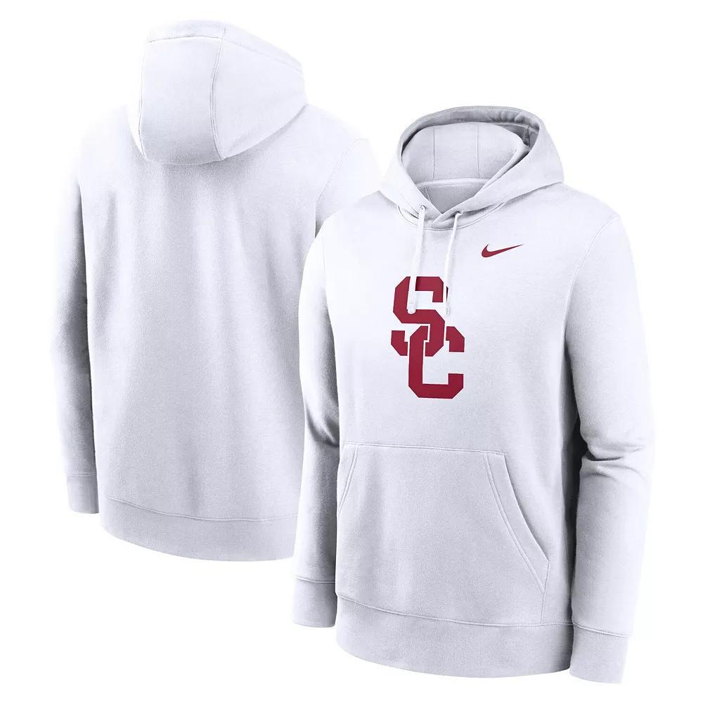 Men's Nike White USC Trojans Primetime Evergreen Club Fleece Pullover Hoodie, Size: 2XL Product Image