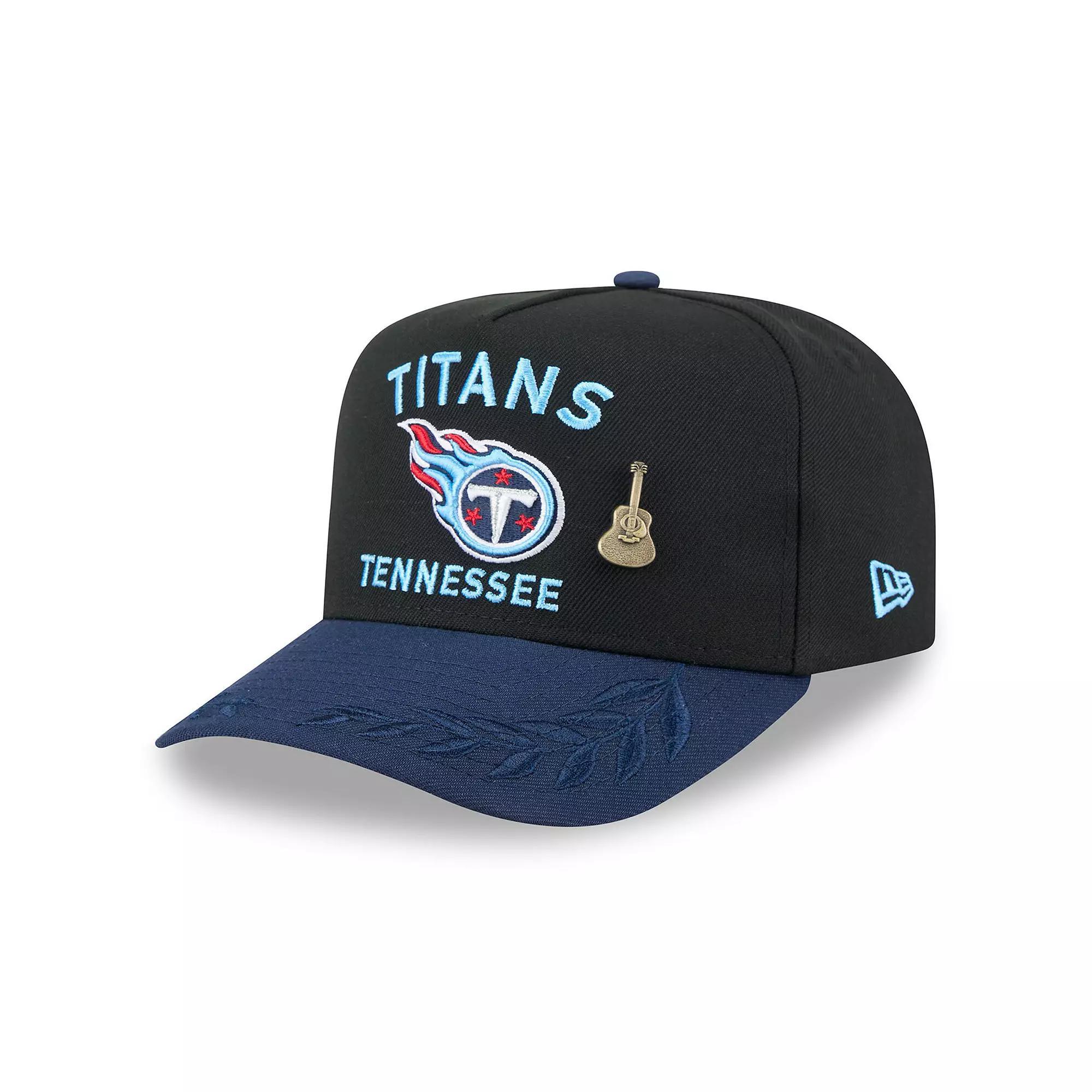 Men's New Era Black/Navy Tennessee Titans 2025 NFL Draft On Stage A-Frame 59FIFTY Fitted Hat, Size: 8 Product Image