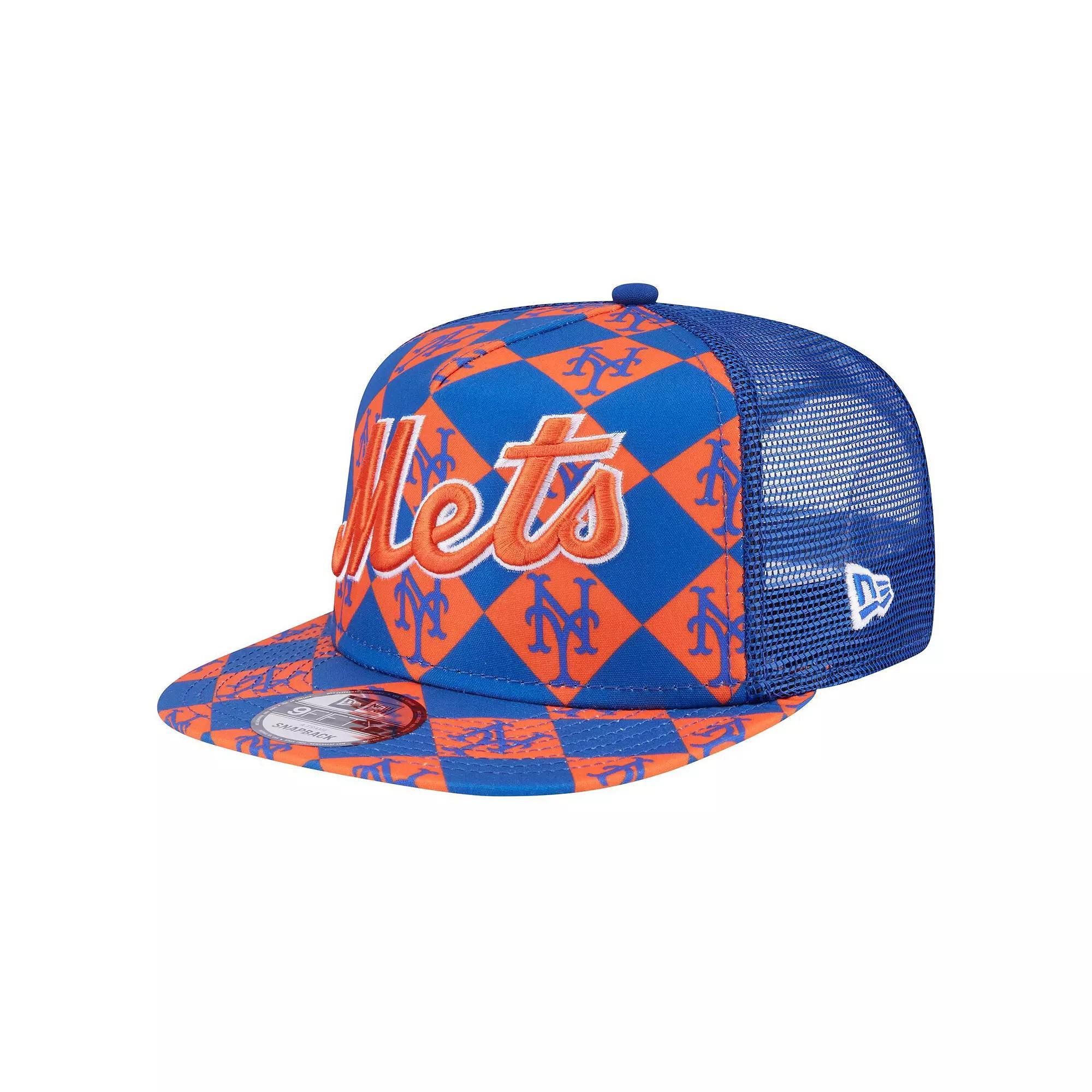 Mens New Era Royal New York Mets Seeing Diamonds A-Frame Trucker 9FIFTY Snapback Hat Product Image