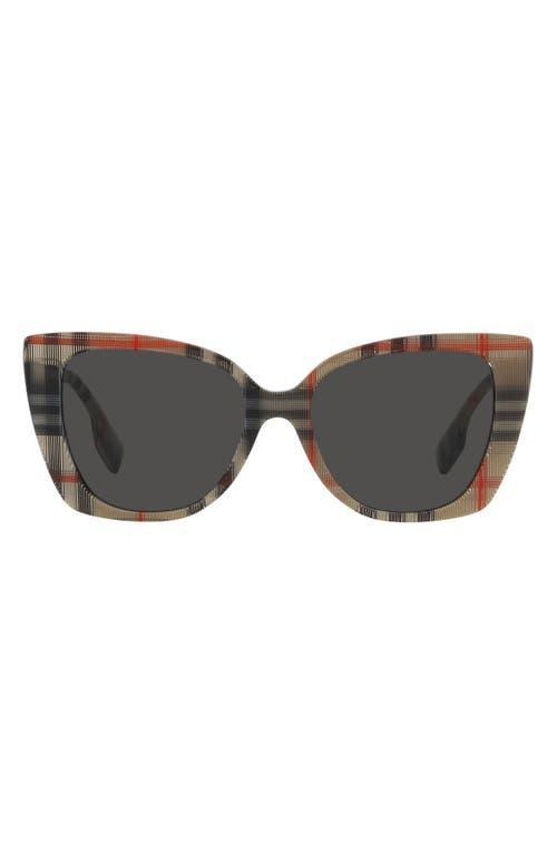 Burberry Womens BE4393 54mm Signature Plaid Cat Eye Sunglasses Product Image
