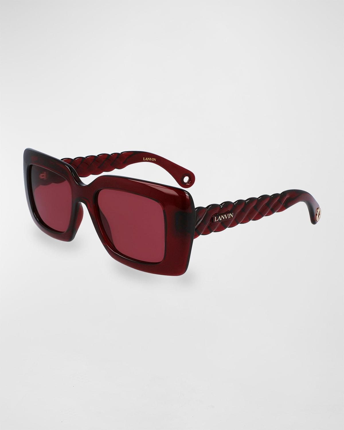 Babe Twisted Rectangle Plastic Sunglasses Product Image