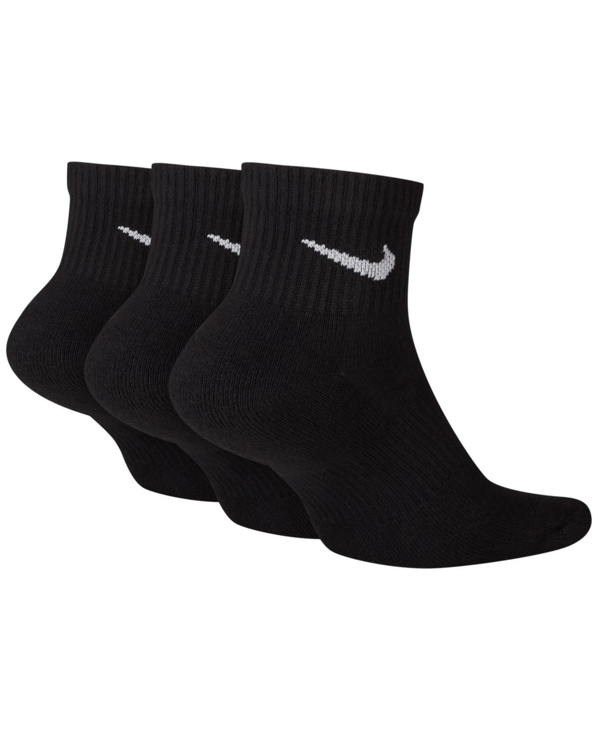 Nike Mens Nike 3 Pack Dri-FIT Plus Quarter Socks - Mens Black/White Product Image
