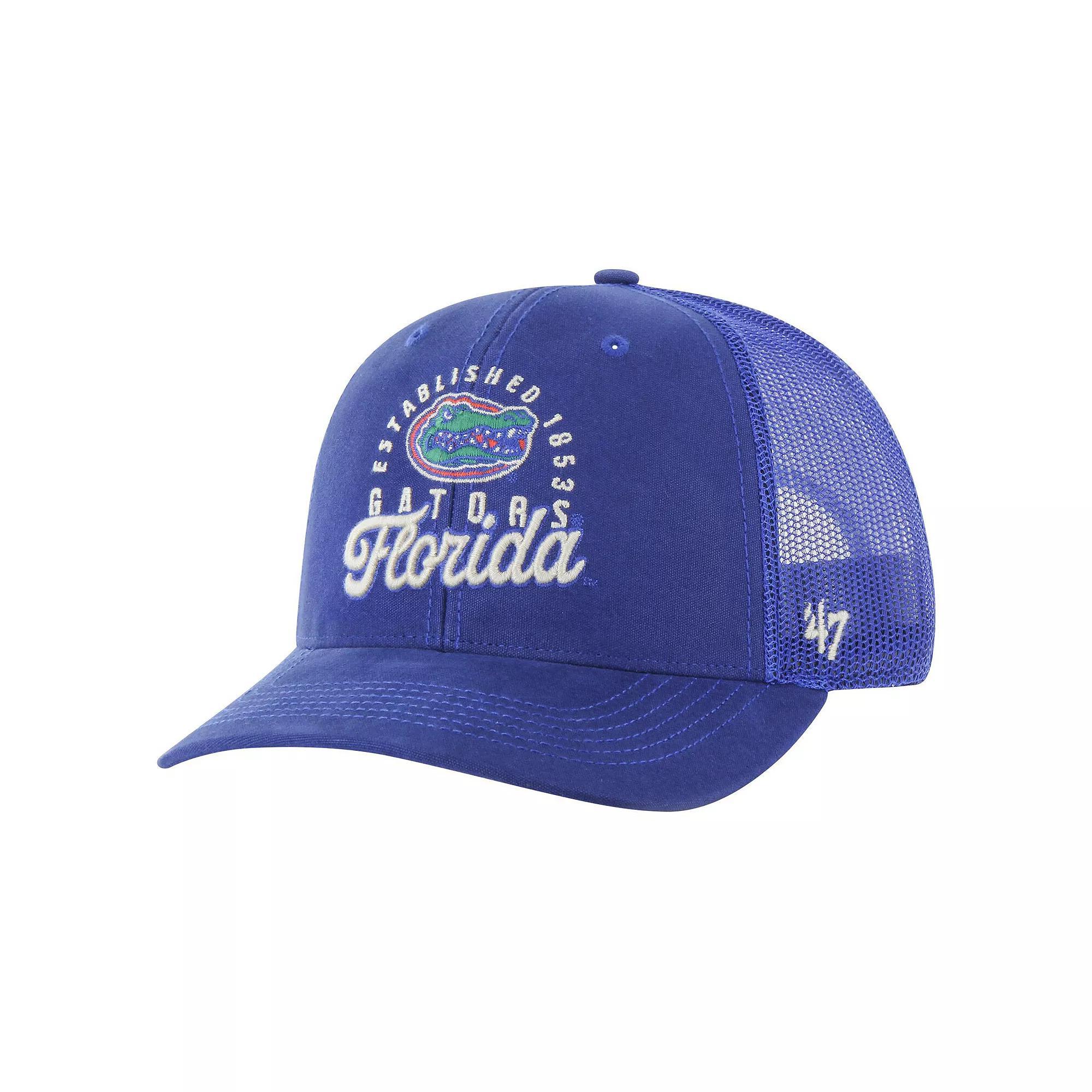 Mens 47 Royal Florida Gators Pitstop Trucker Adjustable Hat Product Image
