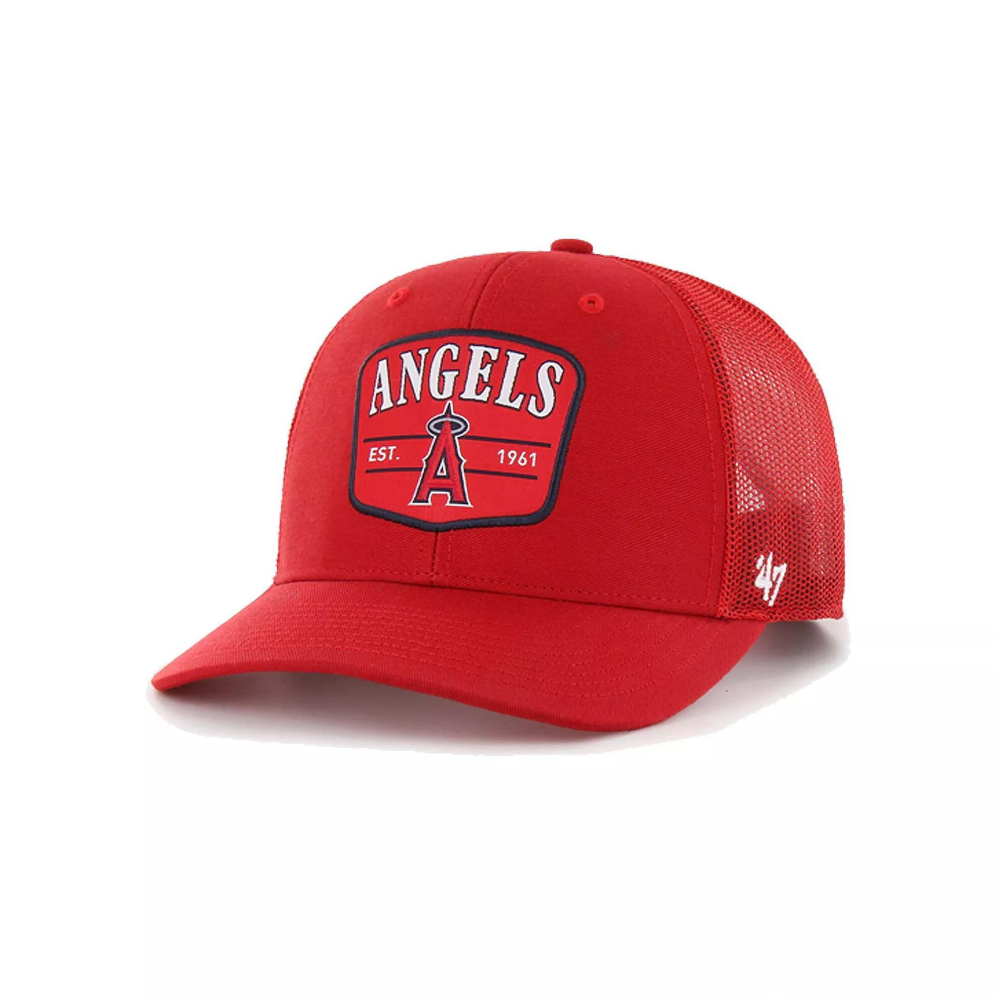 Men's '47 Red Los Angeles Angels Squad Trucker Adjustable Hat Product Image