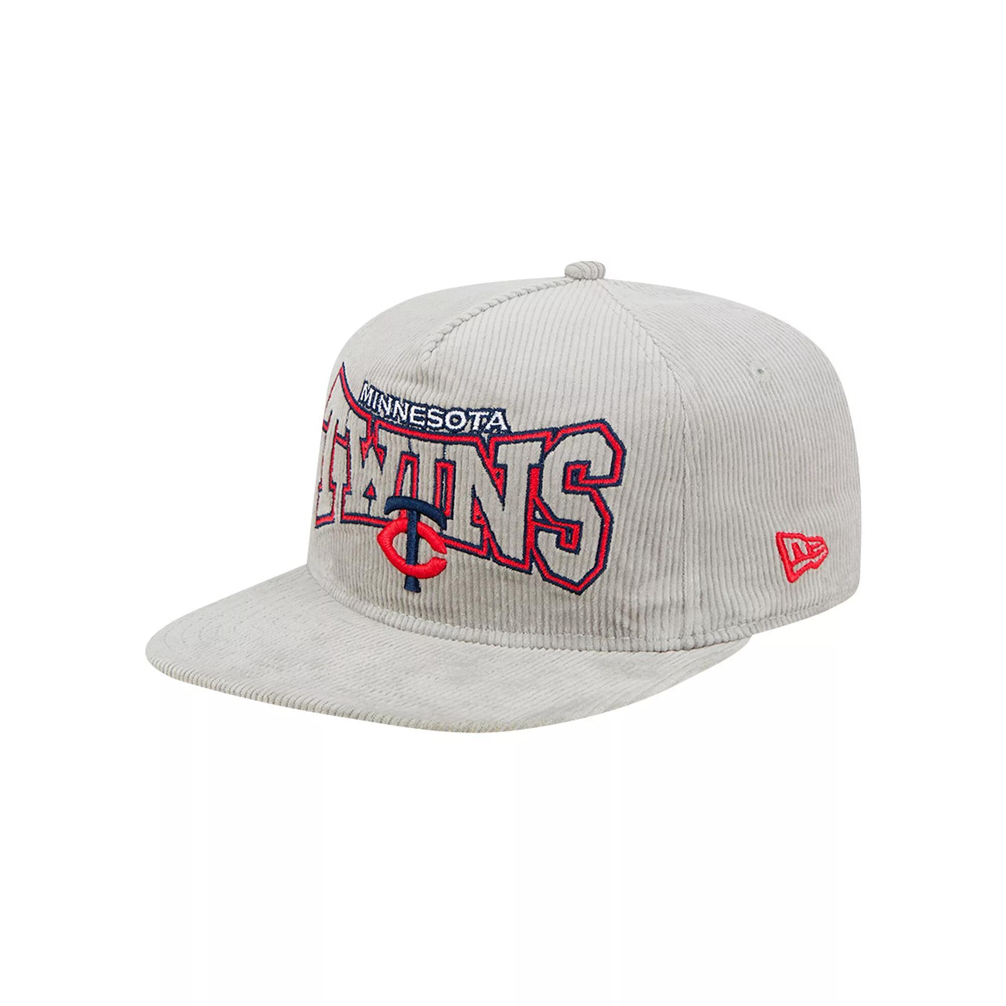 Men's New Era Gray Minnesota Twins Corduroy Golfer Snapback Hat, Grey Product Image