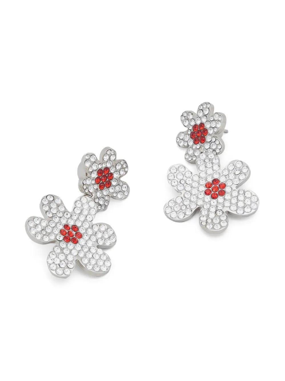 crystal-flower drop earrings Product Image