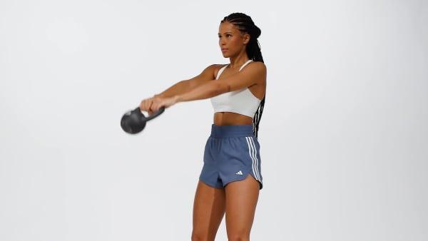 adidas Pacer Training 3-Stripes Woven High-Rise Shorts Aurora Ruby S 3 Womens Product Image