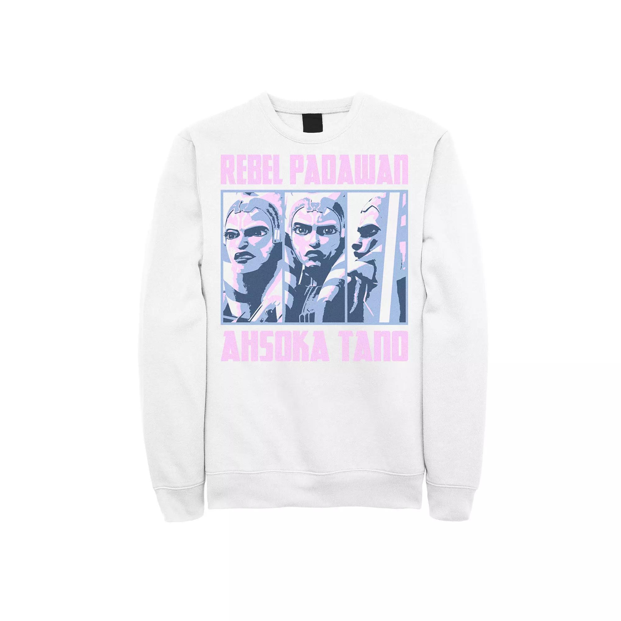 Men's Star Wars: The Clone Wars Ahsoka Tano Rebel Padawan Panels Sweatshirt, Size: XL, White Product Image