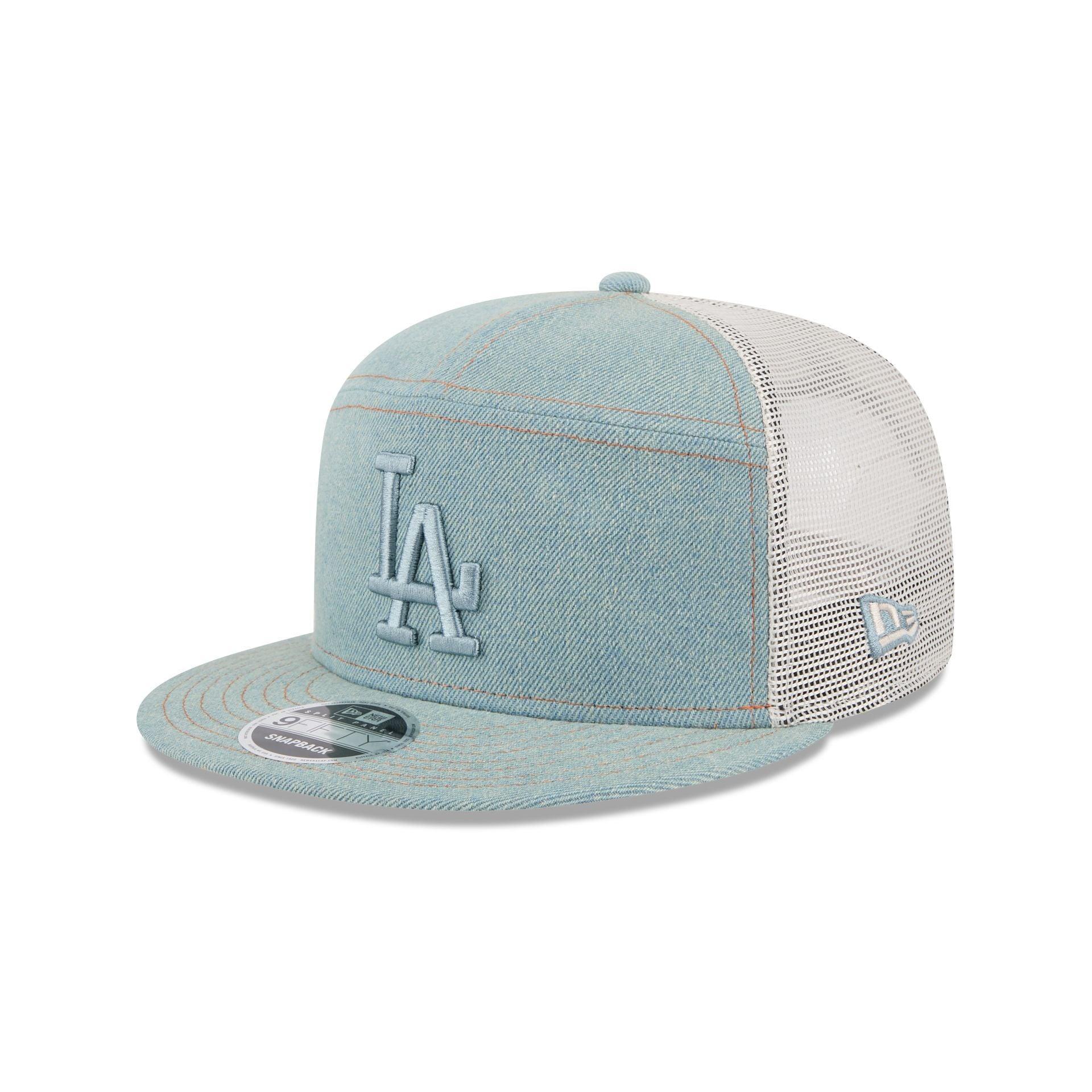 Los Angeles Dodgers Denim Split Panel 9FIFTY Trucker Hat Male Product Image