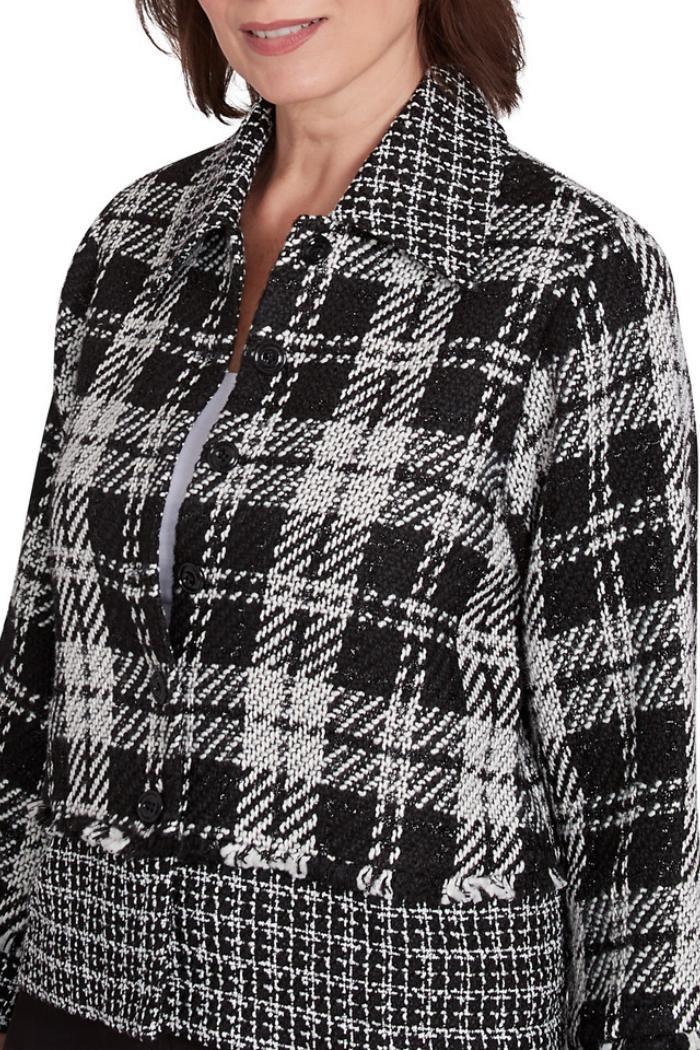 Spliced Plaid Boucle Jacket Product Image
