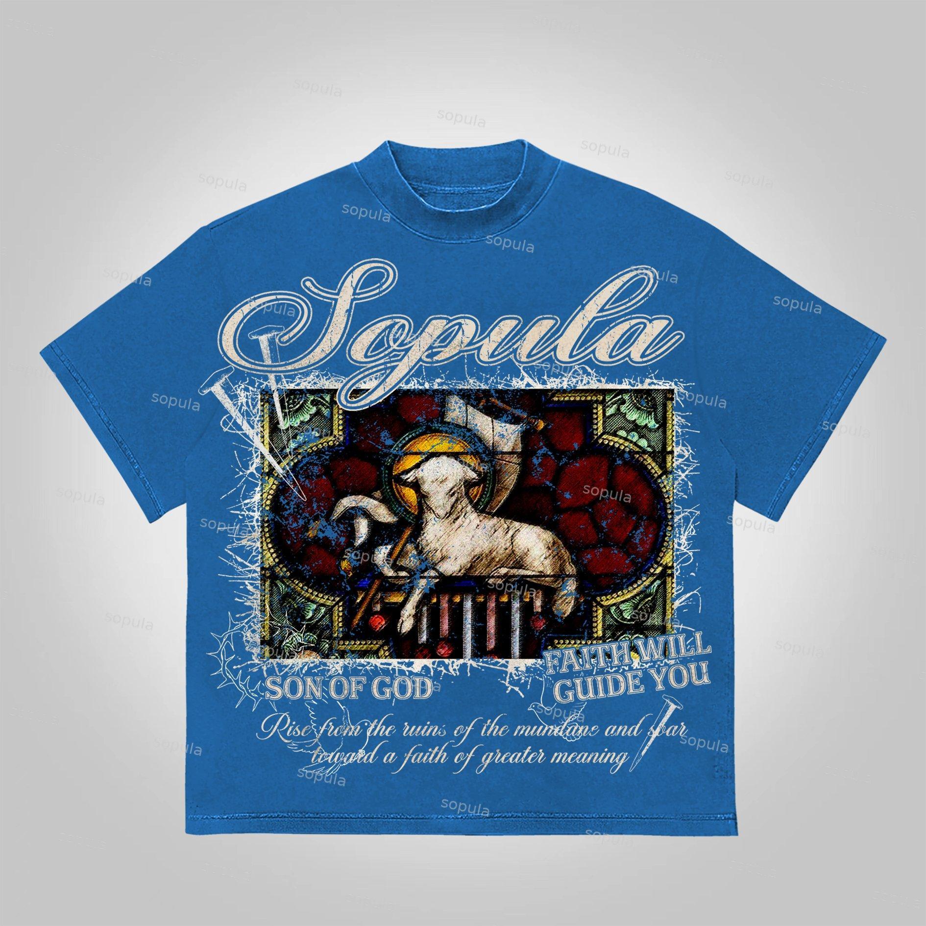 Sopula Lamb Of God Make Vintage Graphics Cotton T-Shirt Product Image