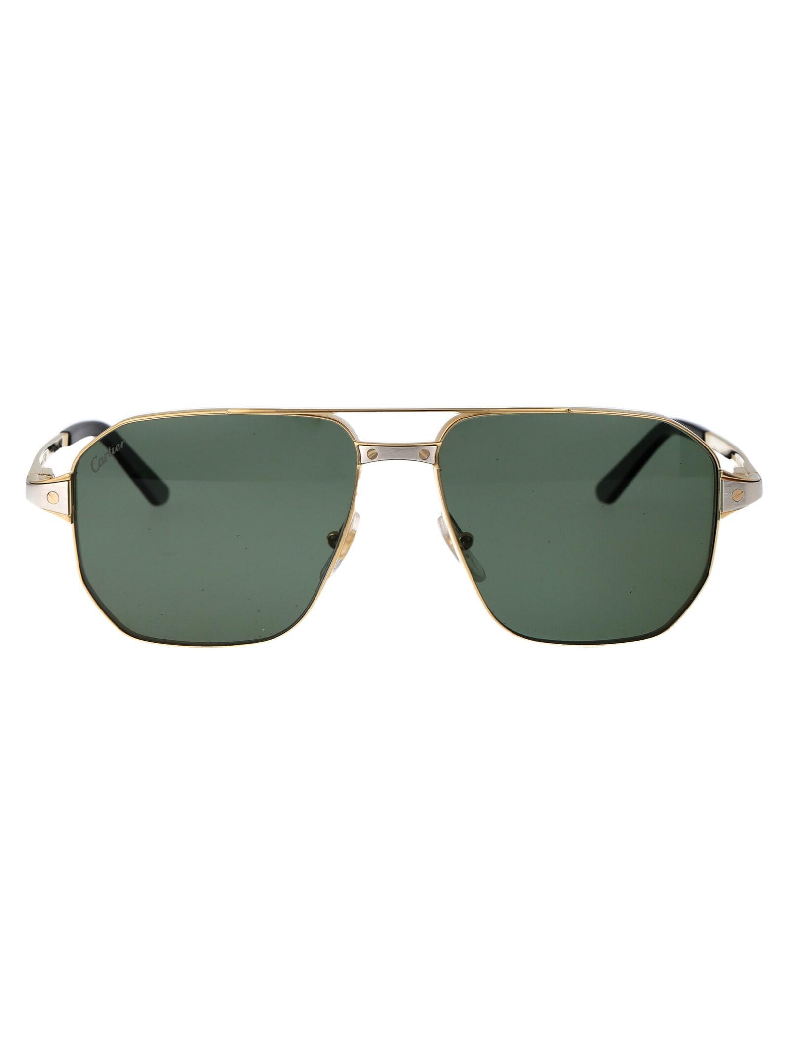 CARTIER Sunglasses In 002 Gold Gold Green Product Image