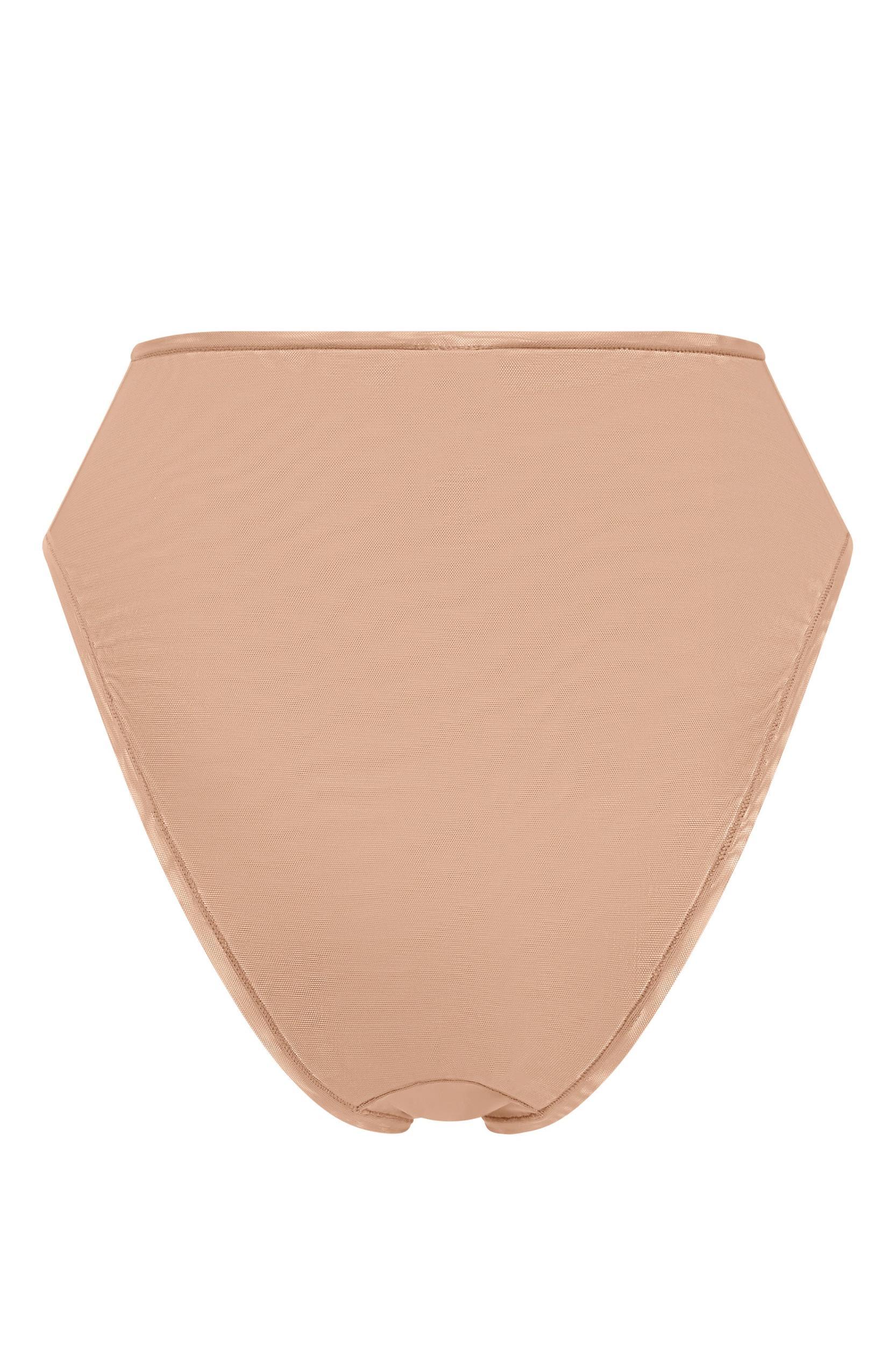 Soft Mesh High Waisted Knicker in Warm Peach Product Image