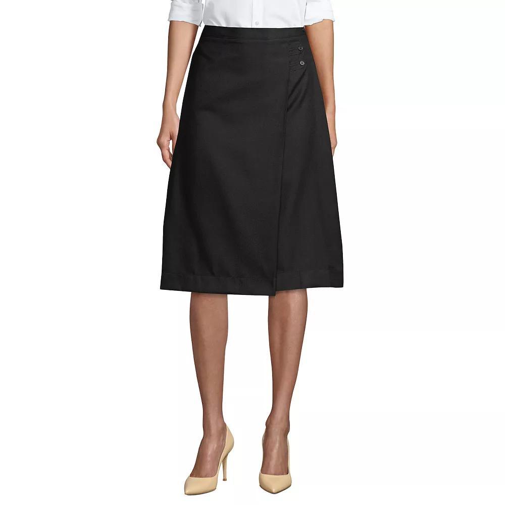 Women's Lands' End Solid Below the Knee A-line Skirt, Size: 12, Gray Product Image