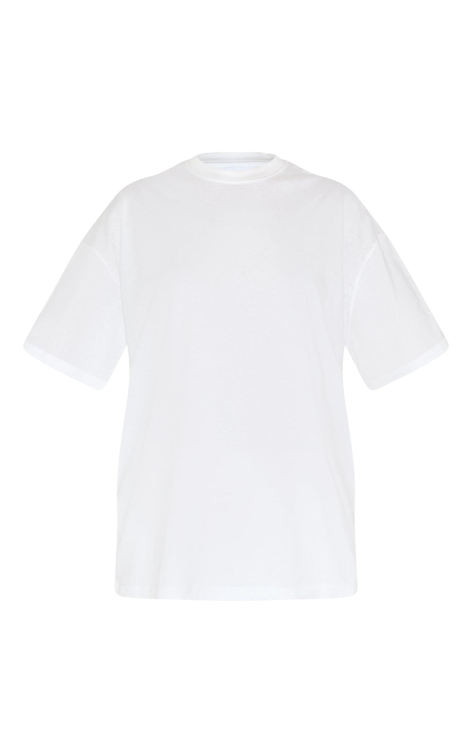 White Cotton Oversized Boxy T-Shirt Product Image