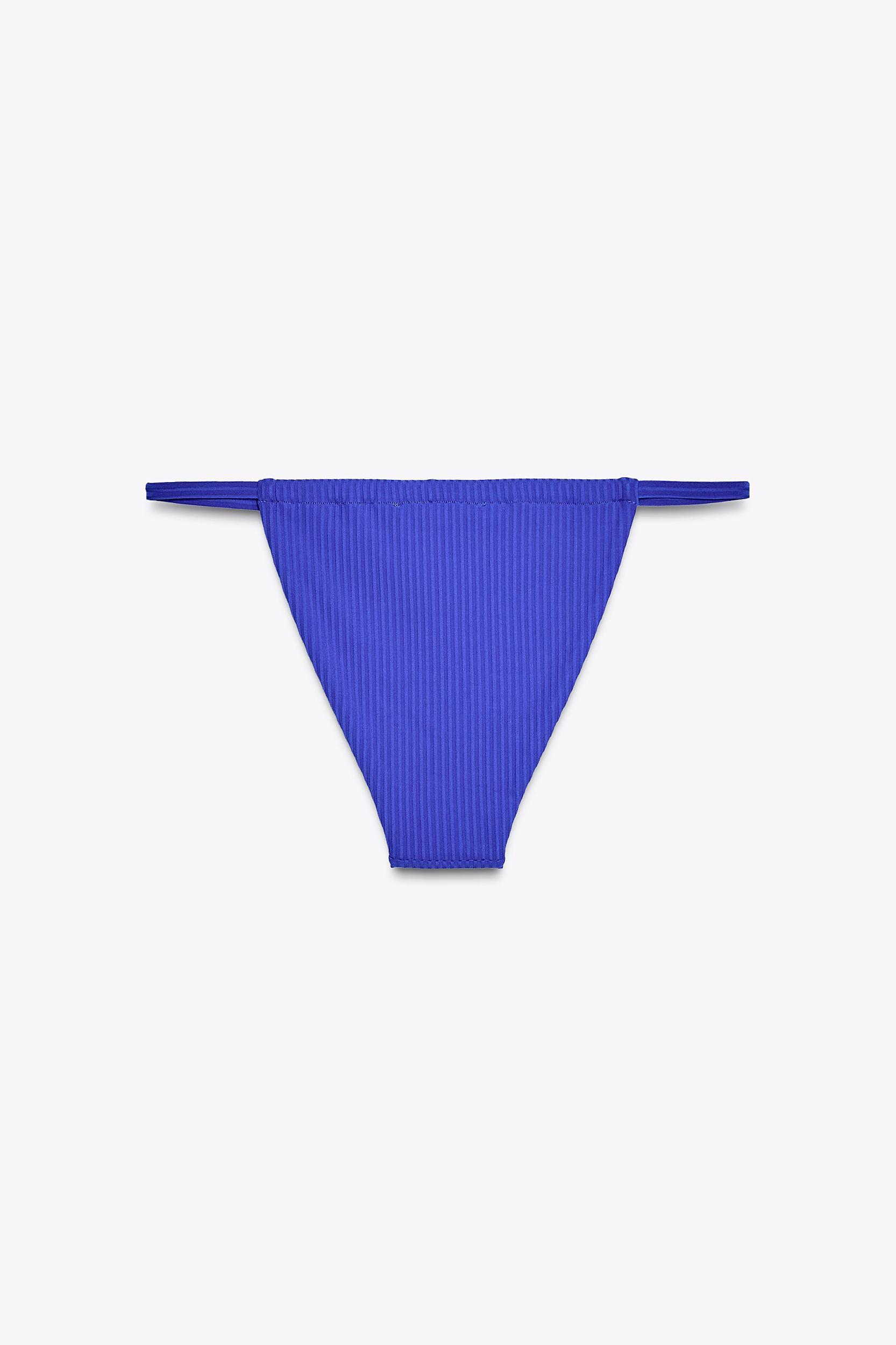 RIBBED TIE-SIDE BIKINI BOTTOMS Product Image