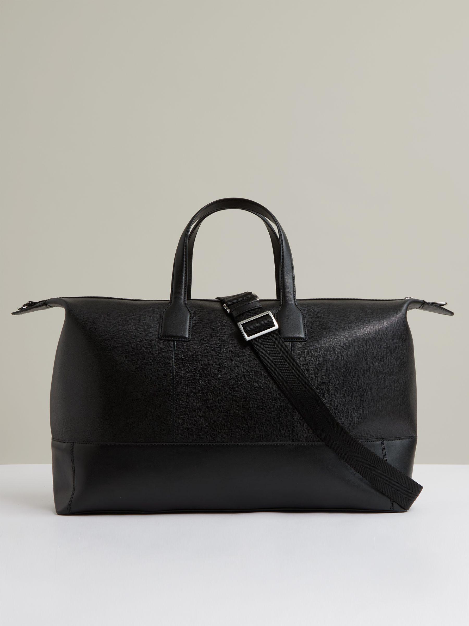Micro-Grain Leather Holdall in Black Product Image