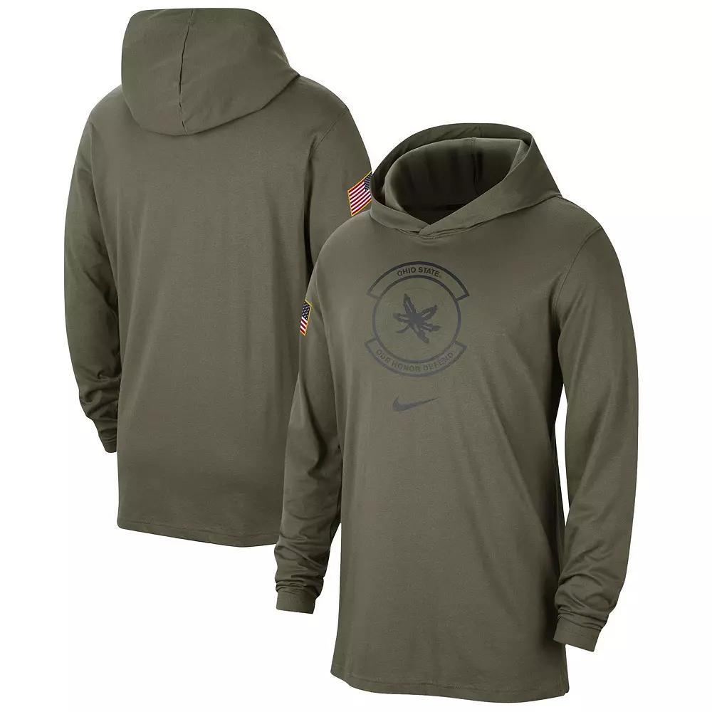 Men's Nike Olive Ohio State Buckeyes Military Pack Long Sleeve Hoodie T-Shirt, Size: Medium, Team Product Image