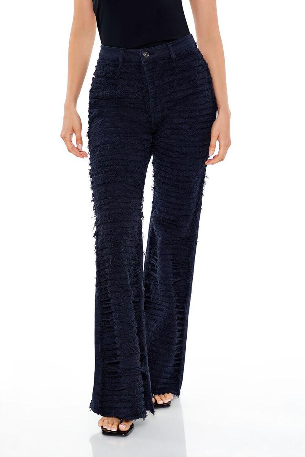 Frayed High-Rise Flare Jeans | Forever 21 Product Image