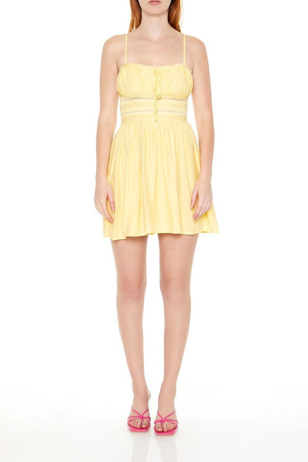 Lace-Trim Mini Babydoll Dress | Forever 21 Product Image
