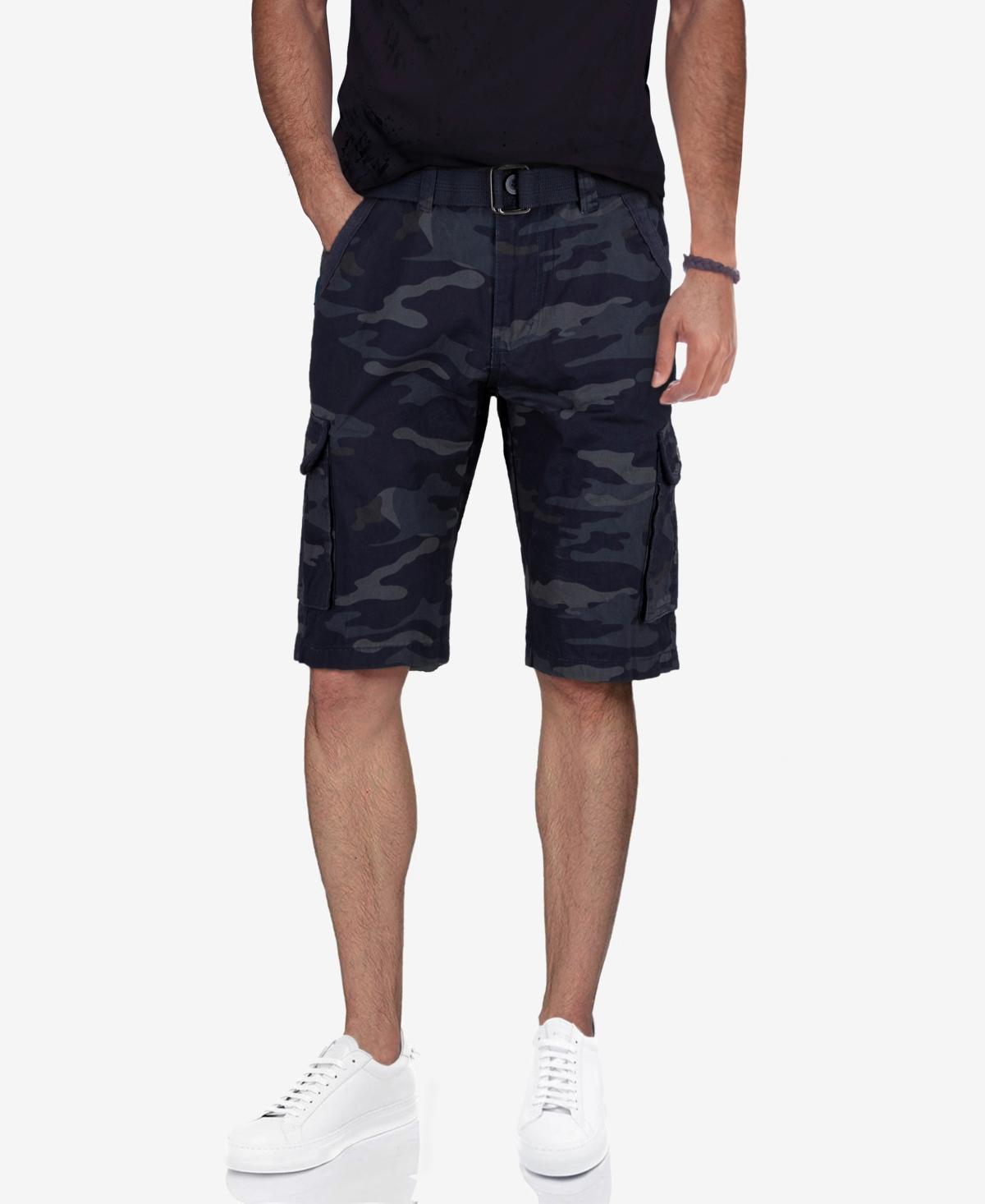Men's RAW X by Xray Regular-Fit Belted Button Cargo Shorts, Size: 36, Black Product Image