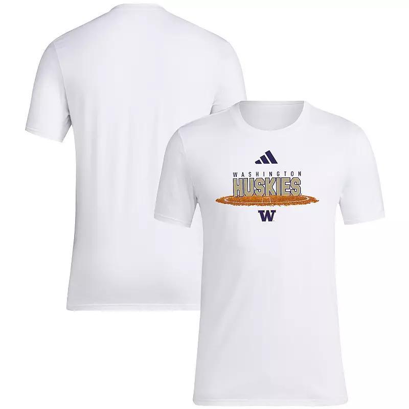 Men's adidas White Washington Huskies Softball Pitcher's Circle T-Shirt, Size: Large Product Image