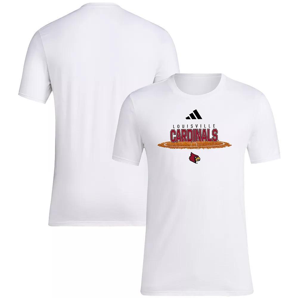Men's adidas White Louisville Cardinals Softball Pitcher's Circle T-Shirt, Size: 2XL Product Image