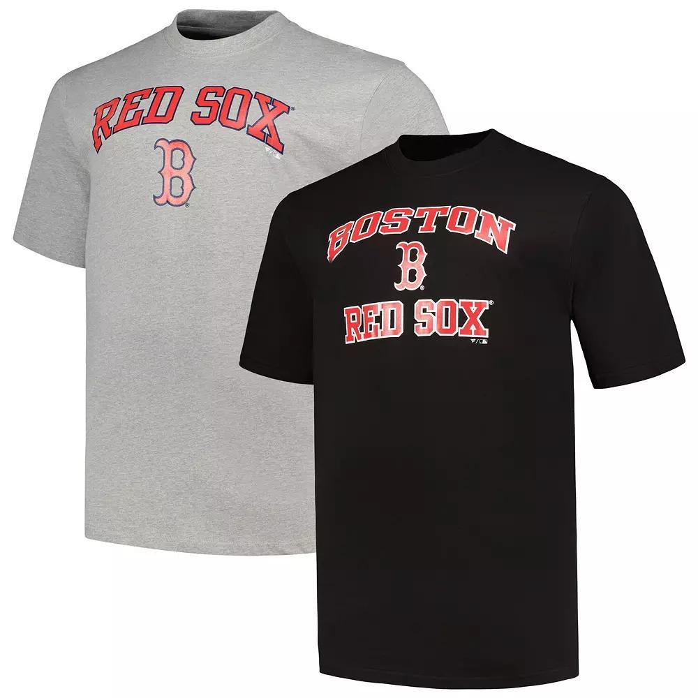Men's Profile Black/Heather Gray Boston Red Sox Big & Tall T-Shirt Combo Pack, Size: 3XB Product Image