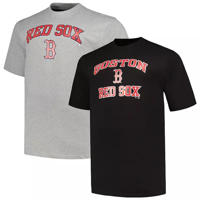 Men's Profile Black/Heather Gray Boston Red Sox Big & Tall T-Shirt Combo Pack, Size: 3XB Product Image