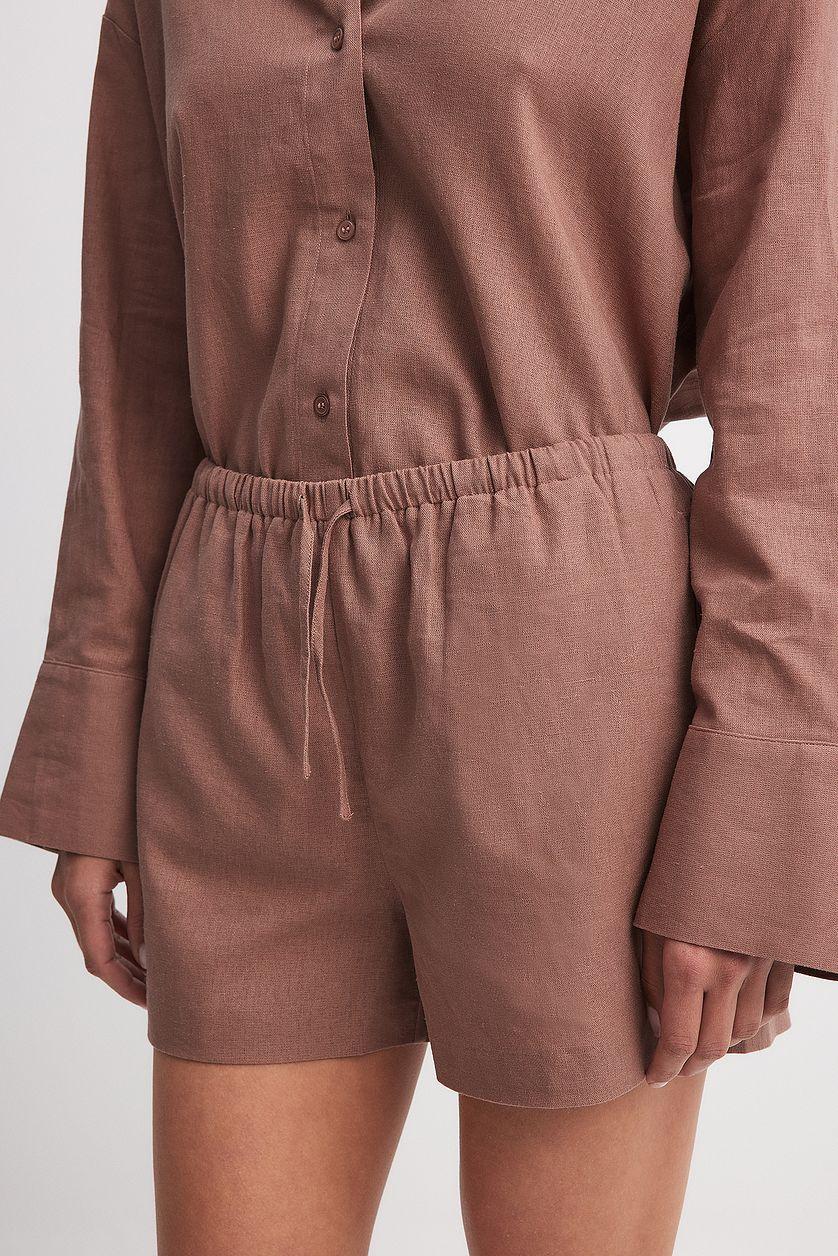 Linen Elastic Band Shorts Product Image