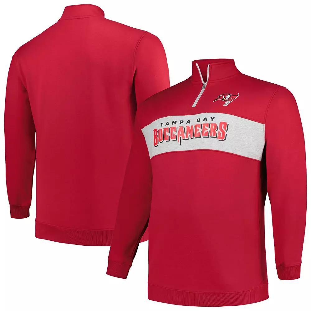 Men's Profile Red Tampa Bay Buccaneers Big & Tall Fleece Quarter-Zip Jacket, Size: 2XB Product Image