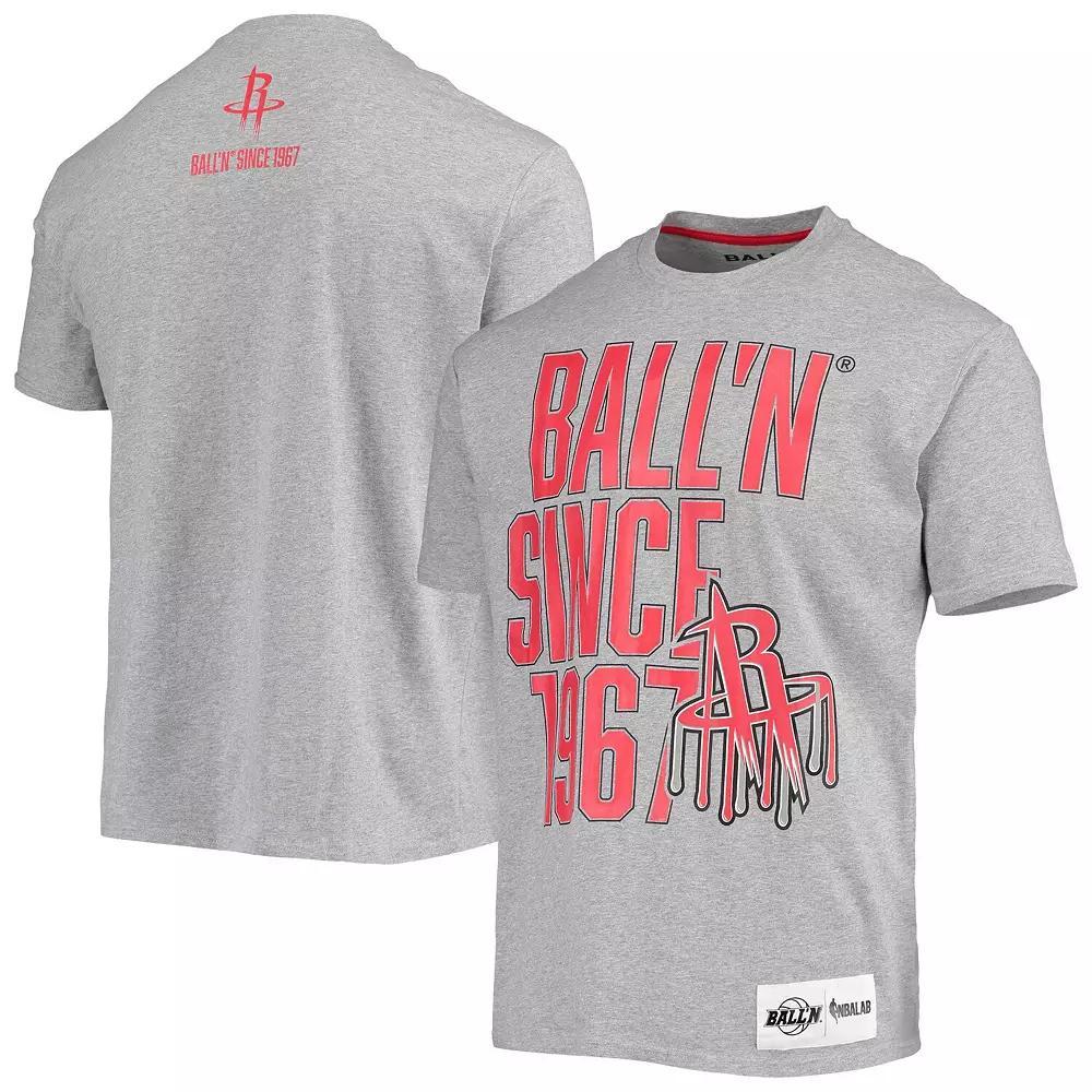 Men's BALL'N Heathered Gray Houston Rockets Since 1967 T-Shirt, Size: Medium, Grey Product Image