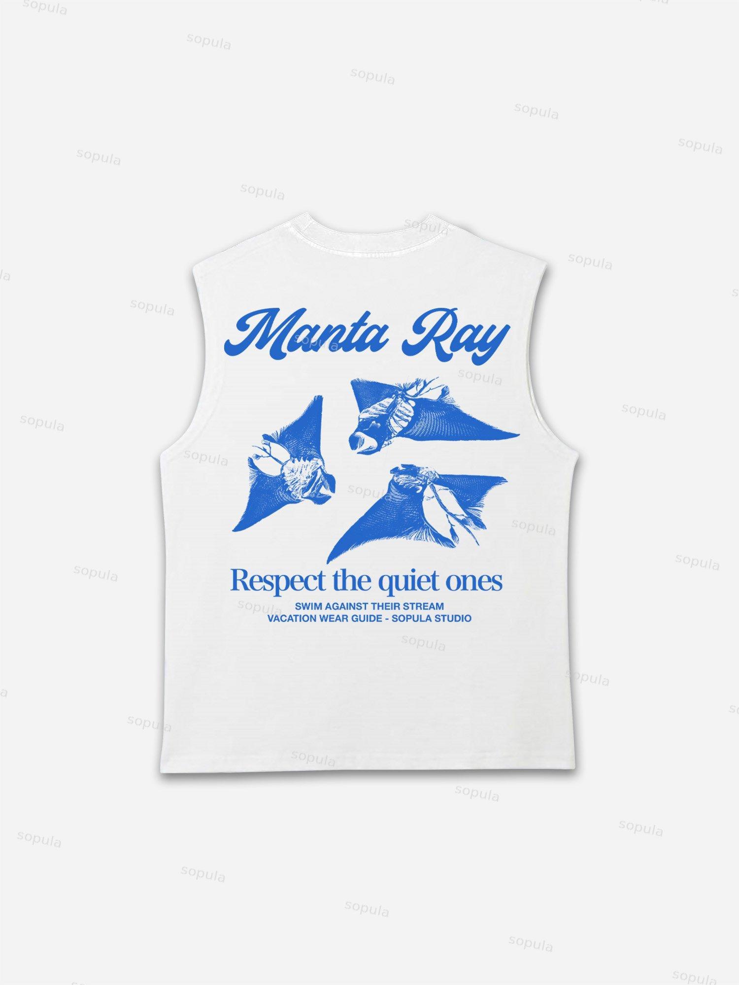 Sea Animals - Manta Ray Vacation Wear Guide Graphic Tank Top Product Image