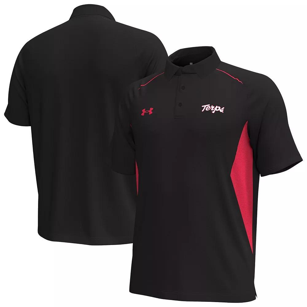 Men's Under Armour  Black Maryland Terrapins Title Performance Polo, Size: Medium Product Image