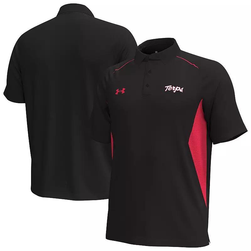 Men's Under Armour  Black Maryland Terrapins Title Performance Polo, Size: Medium Product Image
