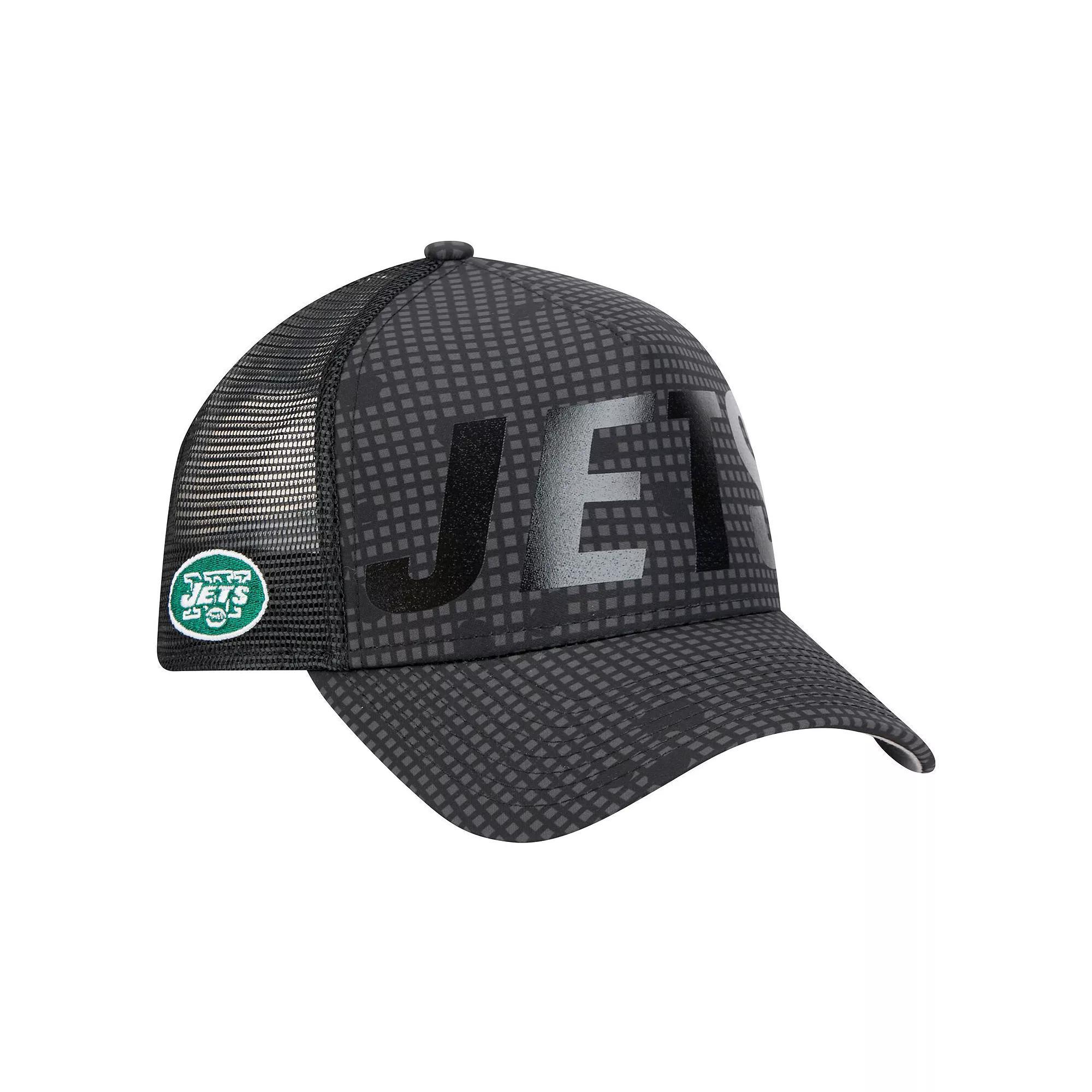 Men's New Era Black Cincinnati Bengals  Midnight Ink Tonal Text A-Frame Trucker 9FORTY Adjustable Hat Product Image