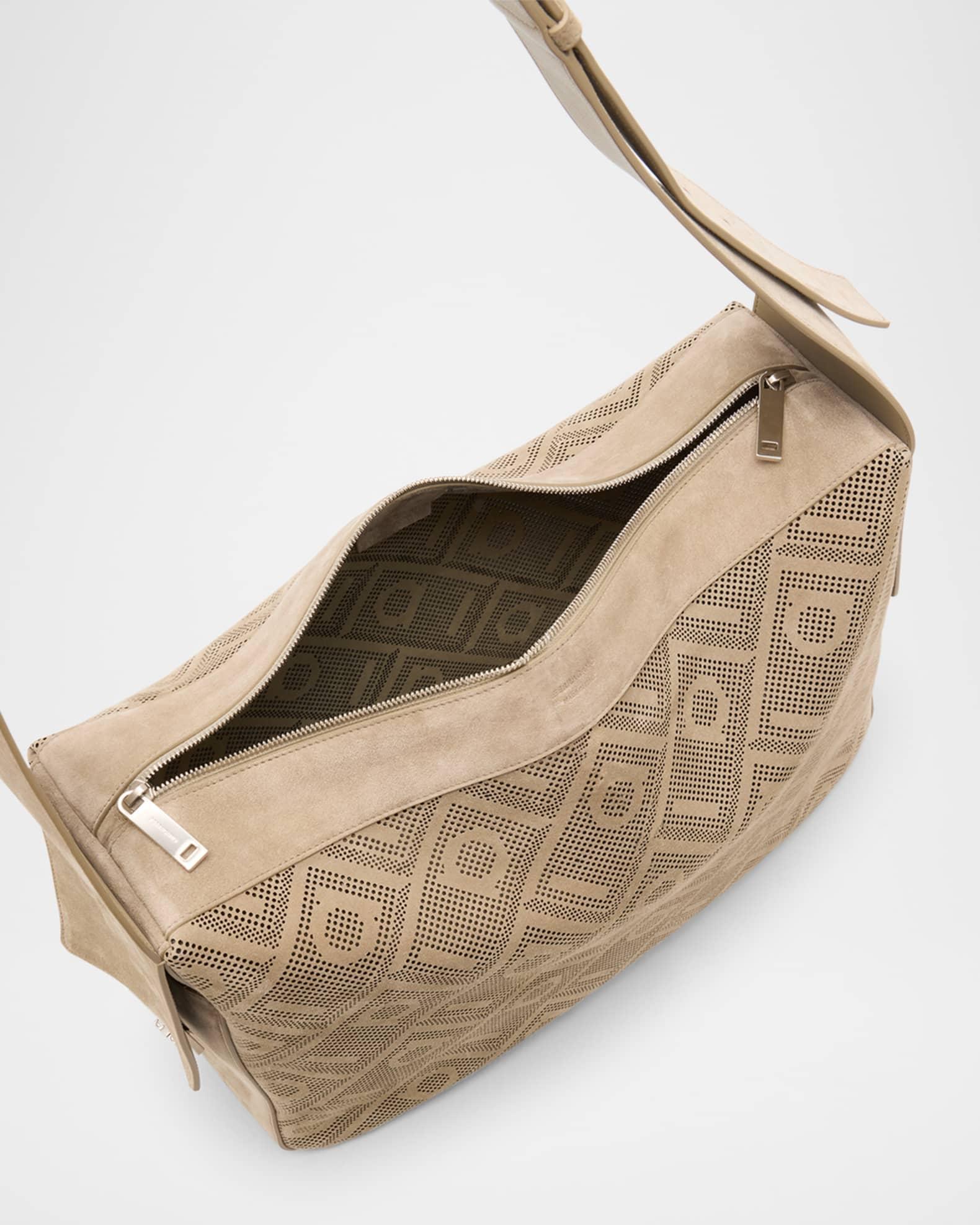 Men's Twins Perforated Leather Crossbody Bag Product Image